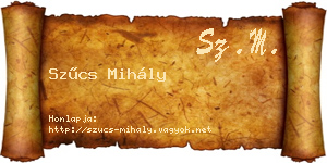 Szűcs Mihály névjegykártya