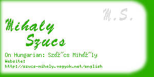 mihaly szucs business card